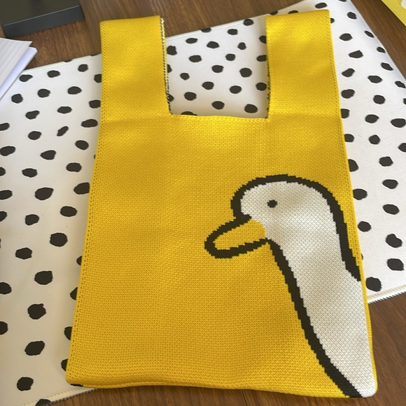 TOTE Yellow Duck Bohemian Crochet • Spring Boho Vest Bag NWOT 💛✨💛 - Picture 6 of 10